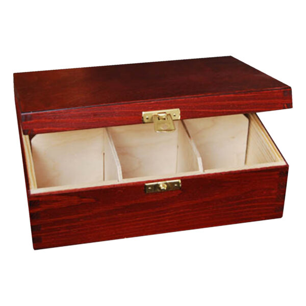 Drewniane Pudełko z 6 przegródkami mahoń-b1